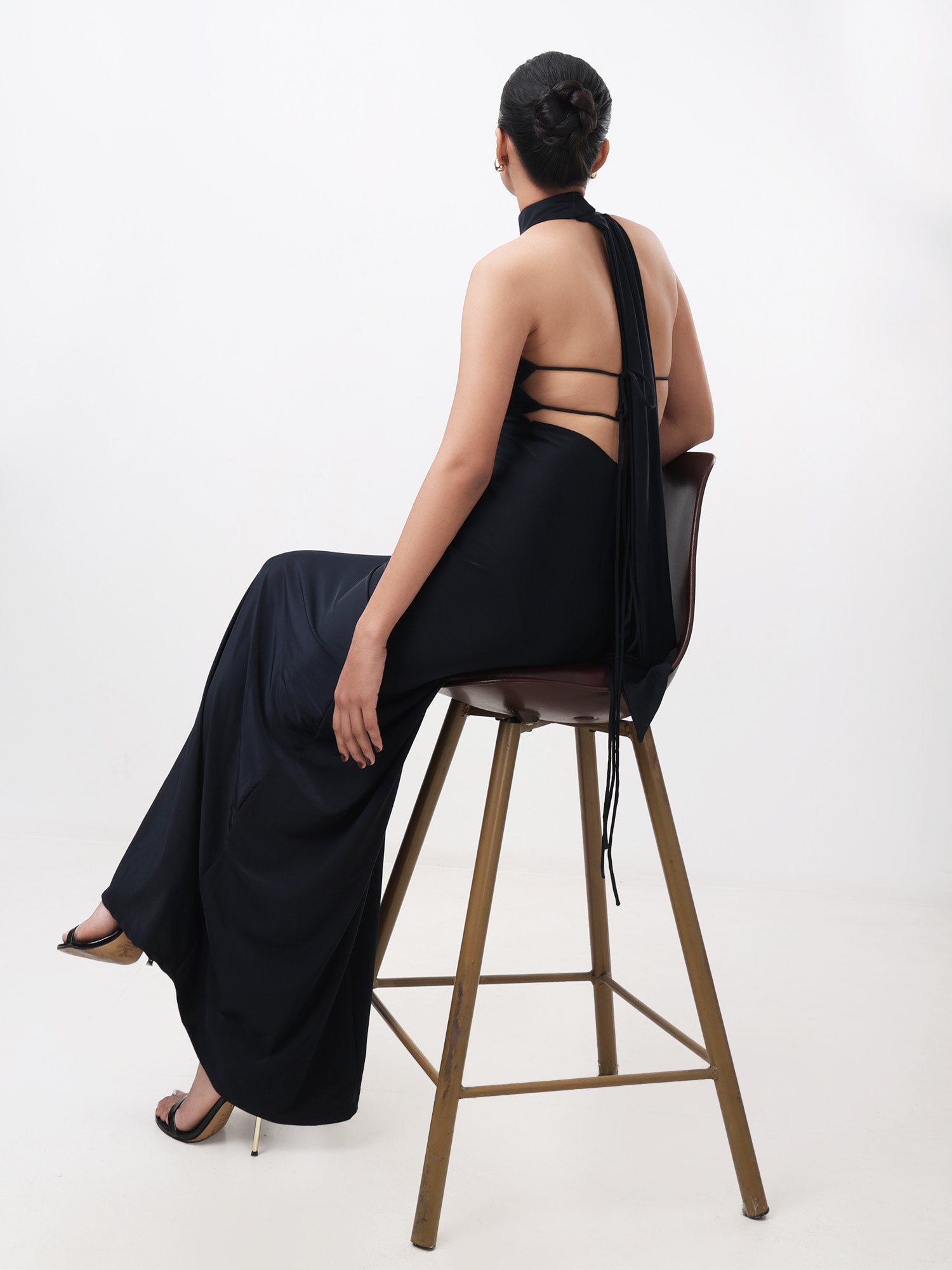 Midnight Muse Halter Gown